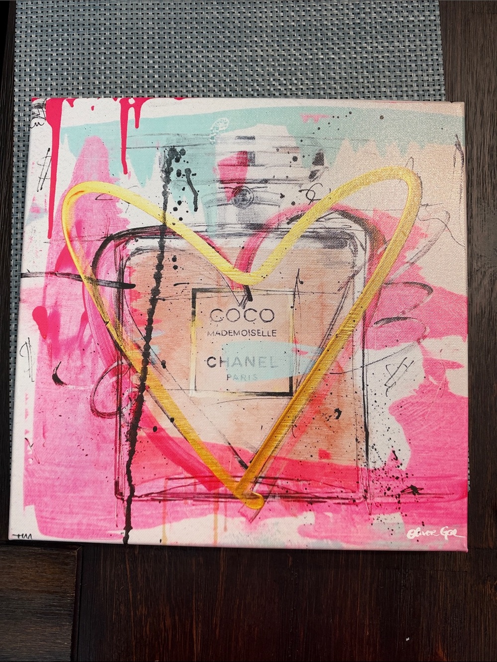 Oliver Gal Pink & Gold Heart Coco Mademoiselle Pop Art